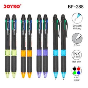 Pulpen 4 Warna Joyko BP-288 Quaco 3 0.7 mm (Harga 1 pcs)