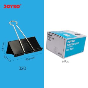 Joyko Binder Clip No. 320 (1 Box 6 Pcs) / Binder clip joyko paling besar - Klip Kertas