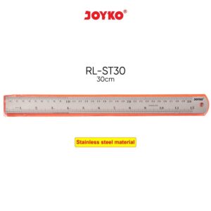 Joyko Penggaris Besi 30 cm ST-30 Stainless Steel Ruler Silver