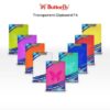BUTTERFLY Clipboard F4 | Papan Jalan | Papan Ujian Colours Transparan - Gambar 4