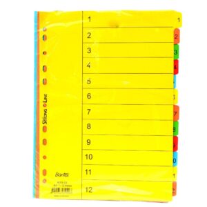 Bantex Pembatas Binder Bantex Cardboard Divider A4 12 Pages 1-12 6051 Bahan Karton