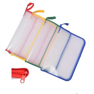 Map Plastik Resleting Folio Zipper Bag Cerdas ZF 2828 - Warna Kuning, Merah, Biru, Hijau