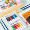 Deli Acrylic Paint / Cat Akrilik 12/24 Warna Kemasan Kotak 12ml EC12 - Gambar 2