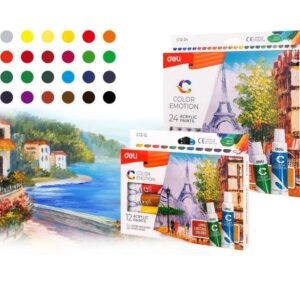 Deli Acrylic Paint / Cat Akrilik 12/24 Warna Kemasan Kotak 12ml EC12