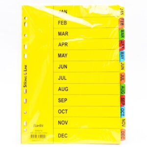 Bantex Pembatas Binder Cardboard Divider A4 12 Pages Jan-Dec 6059