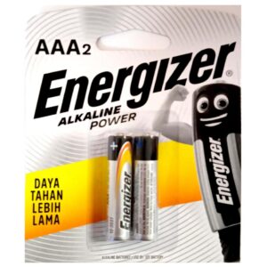 Baterai Energizer Alkaline Power AAA ( 1 Set isi 2 Pcs ) - Batre Jam Lcd